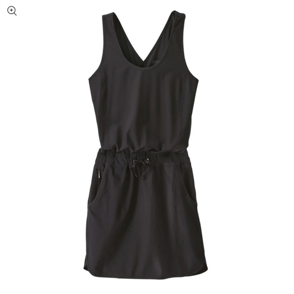 Patagonia Dresses & Skirts - Patagonia Fleetwith Crossover Strap Tie-waist Dress size Large Black Athletic